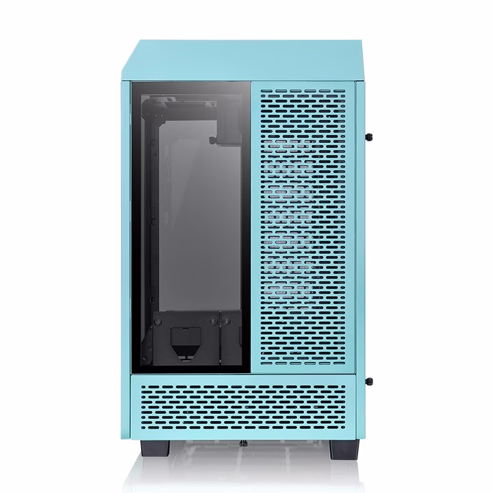Thermaltake Tower 100 Turquoise Mini Chassis,  2x Preinstalled 120mm Fans, 462.8 x 266 x 266 mm (H X W X D), Tempered Glass x 3 (4mm thickness), 6.7??? x 6.7??? (Mini ITX) Motherboard Support, USB 3.2 (Gen 2) Type-C x 1, USB 3.0 x 2| CA-1R3-00SBWN-00 thumbnail 4