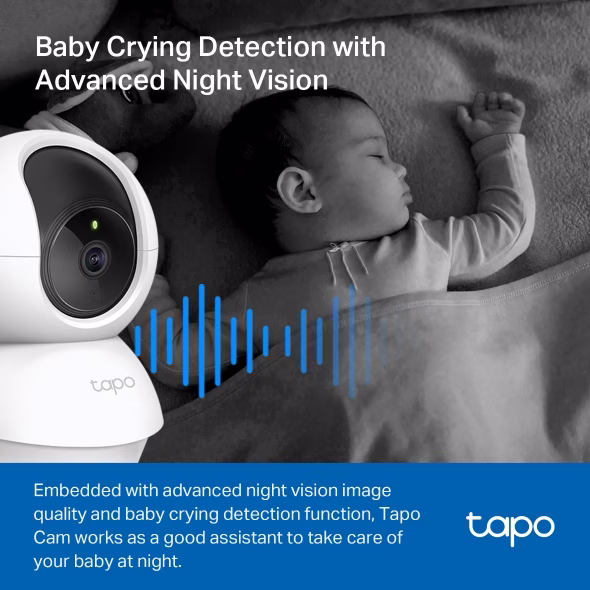 tp-link Tapo Pan/Tilt Home Security Wi-Fi Camera, 1080p high-definition video, Night Vision, built-in microphone and speaker, microSD cards up to 512GB, Privacy Mode, Voice Control, Secure Encryption, Easy Setup and Management | Tapo C200 V3.20 thumbnail 6