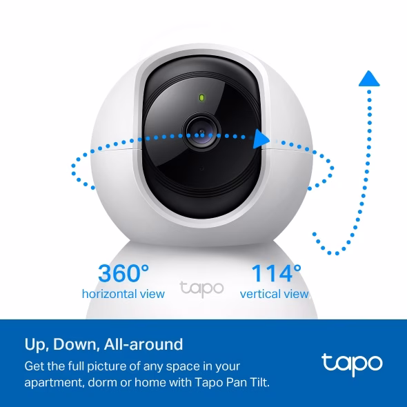tp-link Tapo Pan/Tilt Home Security Wi-Fi Camera, 1080p high-definition video, Night Vision, built-in microphone and speaker, microSD cards up to 512GB, Privacy Mode, Voice Control, Secure Encryption, Easy Setup and Management | Tapo C200 V3.20 thumbnail 4