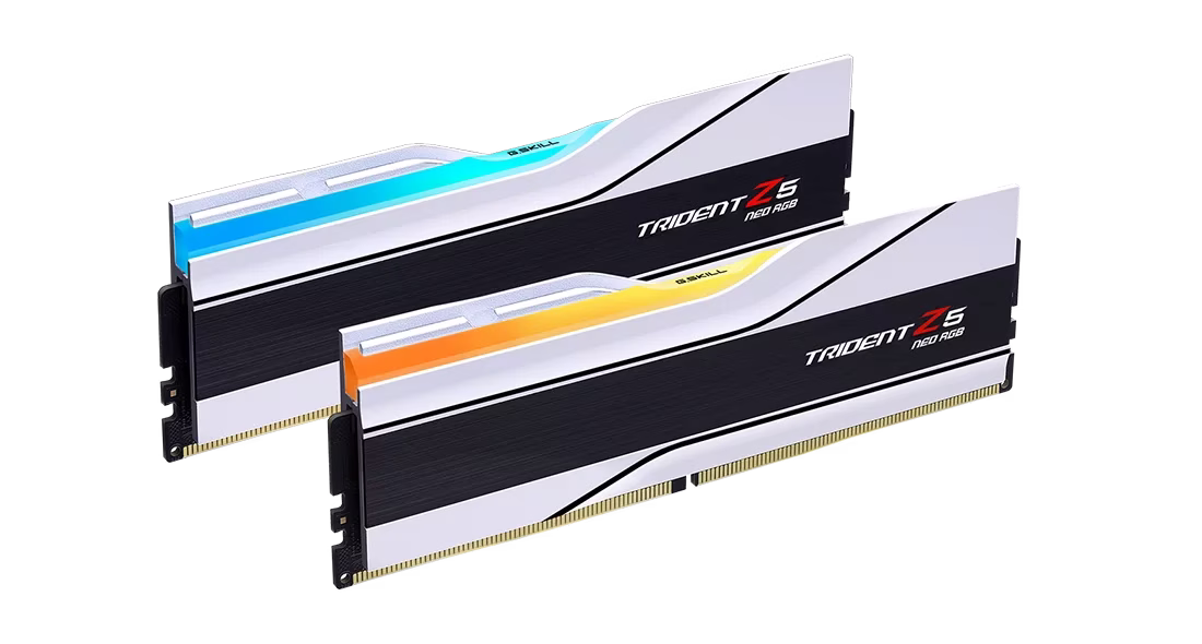 G Skill Trident Z5 Neo RGB 32GB (2x16GB) AMD EXPO, DDR5-6400MTs, CL30-39-39-102 1.40V, White |  F5-6400J3039G16GX2-TZ5NRW thumbnail 2