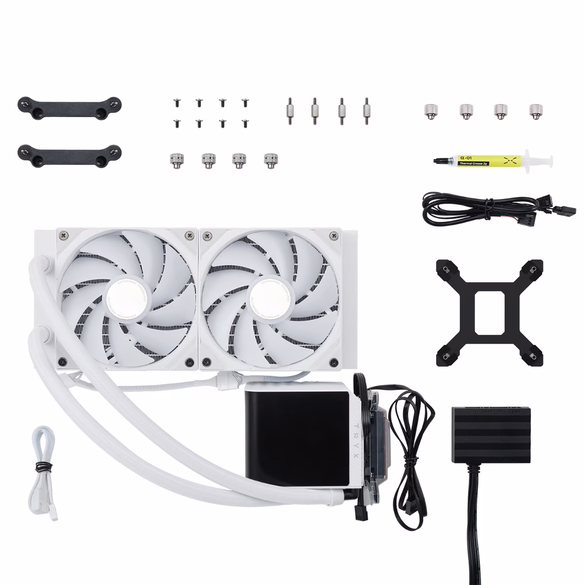 TRYX PANORAMA ARGB 240 White L-shaped AMOLED Screen Liquid Cooler, 6.5 Inch 2K 60 Hz Display, Adjustable Fan Speed| L-P240A-AS2M-G0W thumbnail 5