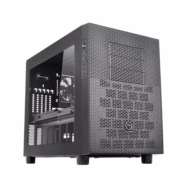 Thermaltake Core X2 mATX Cube Case, Transparent Window, Supports Up to Micro ATX MB, 5 Expansion Slots, USB 3.0 x 2, HD Audio x 1,  Black | CA-1D7-00C1WN-00 – Buy Online