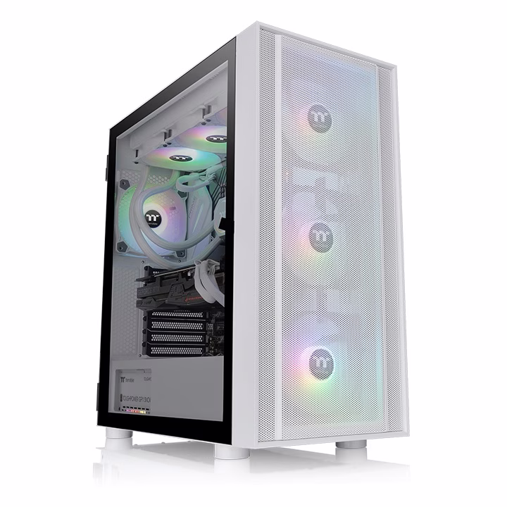 Thermaltake H570 TG ARGB Snow Mid Tower PC Chassis, 4mm Tempered Glass x 1, 120 x 120 x 25 mm ARGB Lite fan (1000rpm, 22.3 dBA) x 3,  Motherboard Supports Up to E-ATX,  White | CA-1T9-00M6WN-01 – Buy Online