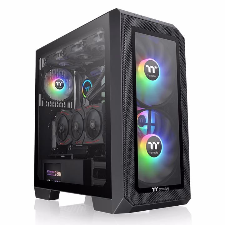 Thermaltake View 300 MX Mid Tower Chassis, Dual front panels 2x Pre-installed 200mm ARGB PWM fans, USB 3.2 (Gen 2) Type-C x 1, USB 3.0 x 2, HD Audio x 1, 7 Rotatable Expansion Slots | CA-1P6-00M1WN-00 – Buy Online