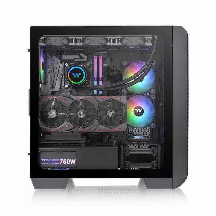 Thermaltake View 300 MX Mid Tower Chassis, Dual front panels 2x Pre-installed 200mm ARGB PWM fans, USB 3.2 (Gen 2) Type-C x 1, USB 3.0 x 2, HD Audio x 1, 7 Rotatable Expansion Slots | CA-1P6-00M1WN-00 thumbnail 3