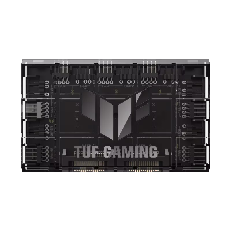 ASUS TUF Gaming ARGB PWM Fan Hub (Connects six case Fans, PWM Fan and RGB Controller, Clear Power and Operation Indicators, Stable Dual SATA Power Support) | 90DA00C0-B09000 thumbnail 3