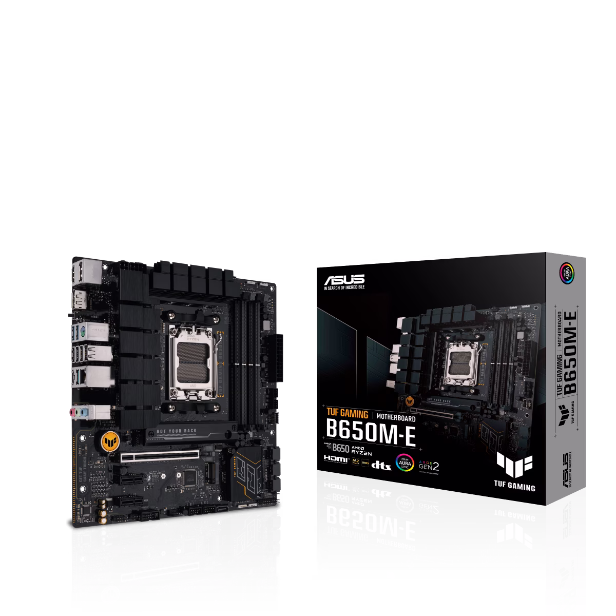 ASUS TUF GAMING B650M-E  DDR5 micro-ATX Motherboard, AM5, 4 x DIMM slots, Max. 192GB, 7600+(OC),  2 x DP, 1 x HDMI, Realtek 2.5Gb Ethernet TUF LANGuard,   256 Mb Flash ROM, UEFI AMI BIOS, Black | 90MB1FU0-M0EAY0 – Buy Online