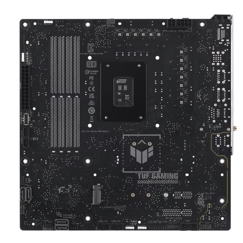 ASUS TUF GAMING B760M-BTF WIFI D4 DDR4 micro-ATX Motherboard, LGA1700, 4x DIMM, Max. 128GB, Max 5333(OC), 3x M.2 slots 4x SATA 6Gb/s, Wi-Fi 6 & BT v5.2 | 90RC00V0-M0UAY0 thumbnail 2