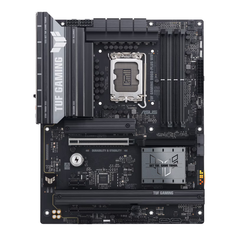 ASUS TUF GAMING B860-PLUS WIFI Intel B860 (LGA 1851) ATX Motherboard, Advanced AI PC ready, DDR5, PCIe 5.0, 3 x M.2 slots, Realtek 2.5Gb Ethernet, DP, HDMI, USB 20Gbps Type-C | 90MB1JL0-M0EAY0 thumbnail 2