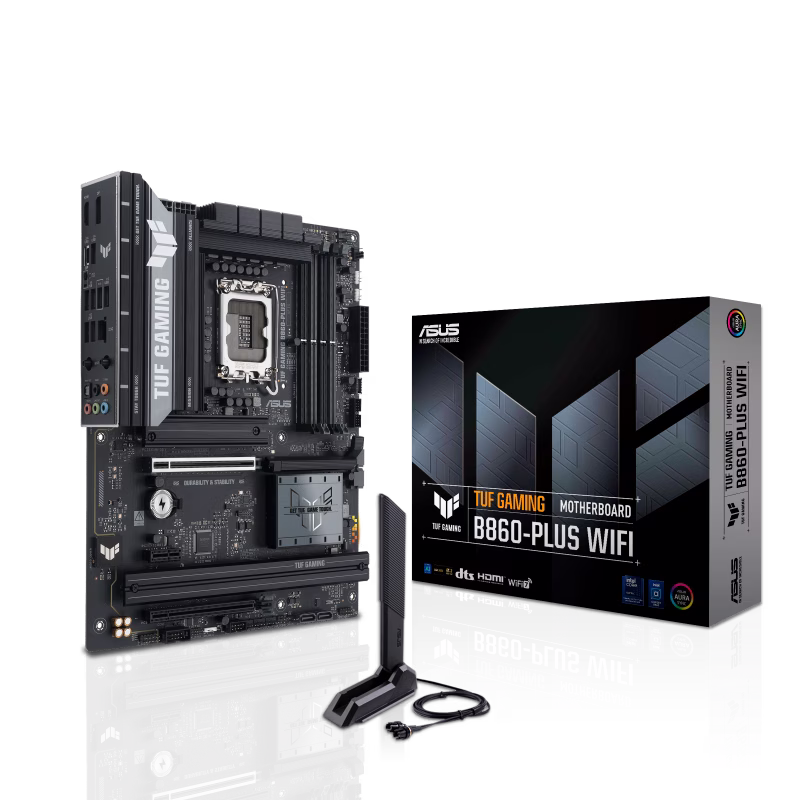 ASUS TUF GAMING B860-PLUS WIFI Intel B860 (LGA 1851) ATX Motherboard, Advanced AI PC ready, DDR5, PCIe 5.0, 3 x M.2 slots, Realtek 2.5Gb Ethernet, DP, HDMI, USB 20Gbps Type-C | 90MB1JL0-M0EAY0 – Buy Online