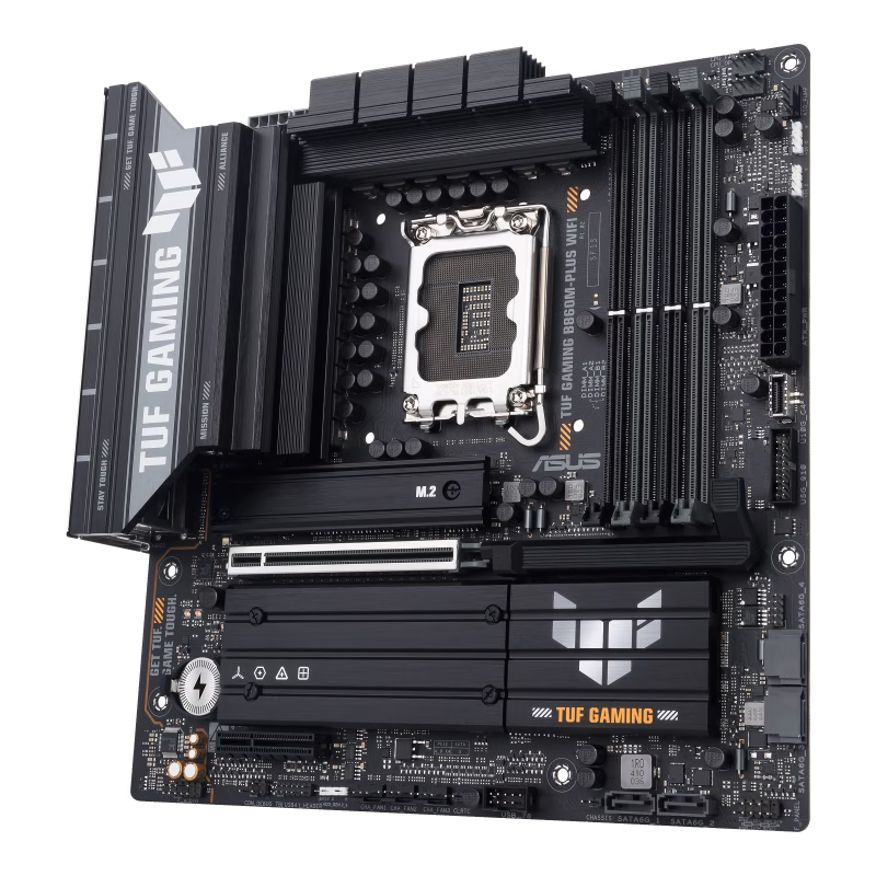 ASUS TUF GAMING B860M-PLUS WIFI (LGA 1851) mATX Motherboard, DDR5,PCIe 5.0, 3 x M.2 slots, Realtek 2.5Gb Ethernet, Wi-Fi 7 , DisplayPort, HDMI, USB 20Gbps Type-C | 90MB1JV0-M0EAY0 thumbnail 3
