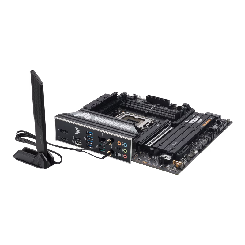 ASUS TUF GAMING B860M-PLUS WIFI (LGA 1851) mATX Motherboard, DDR5,PCIe 5.0, 3 x M.2 slots, Realtek 2.5Gb Ethernet, Wi-Fi 7 , DisplayPort, HDMI, USB 20Gbps Type-C | 90MB1JV0-M0EAY0 thumbnail 6