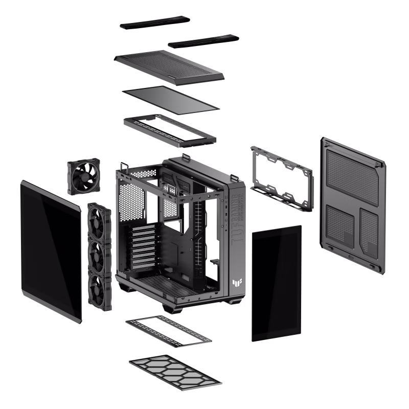 ASUS TUF Gaming GT502 Horizon ARGB ATX Mid-Tower Gaming Case, 4x ARGB Fans, Panoramic Design, Dual-Chamber, MoBo Support Upto ATX, Tool-Free Side Panels, USB 10 Gbps Type-C Front Panel, Black | 90DC0090-B19020 thumbnail 12