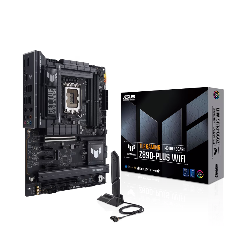 ASUS TUF GAMING Z890-PLUS WIFI LGA1851 ATX Motherboard, Z890 Chipset, 4 x DIMM slots, max. 192GB, DDR5, 4 x M.2 slots and 4 x SATA 6Gb/s, PCIe 5.0, Wi-Fi 7 & BT | 90MB1IQ0-M0EAY0 – Buy Online