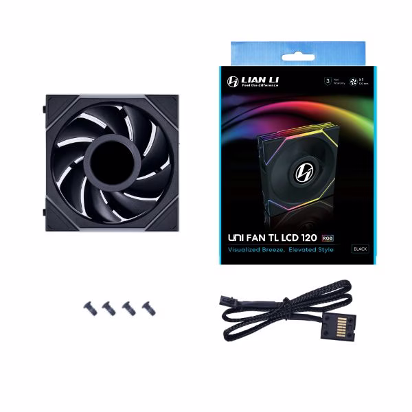 Lian Li UNI FAN TL LCD 120mm ARGB Case Fan, 1.6??? LCD Screen with 400??400 resolution, L-Connect 3, FDB bearing, Black | 12TLLCD1B thumbnail 3