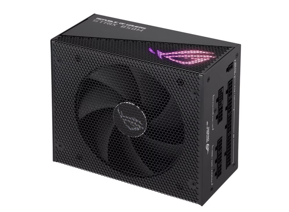 ROG STRIX 850W Aura Edition ATX Power Supply Unit, 80 PLUS Gold Certification, Full Modular, 135mm Axial-tech Fan, 0dB Technology, PCIe Gen 5.0, ARGB Lighting, Black | 90YE00P2-B0NA00 thumbnail 6