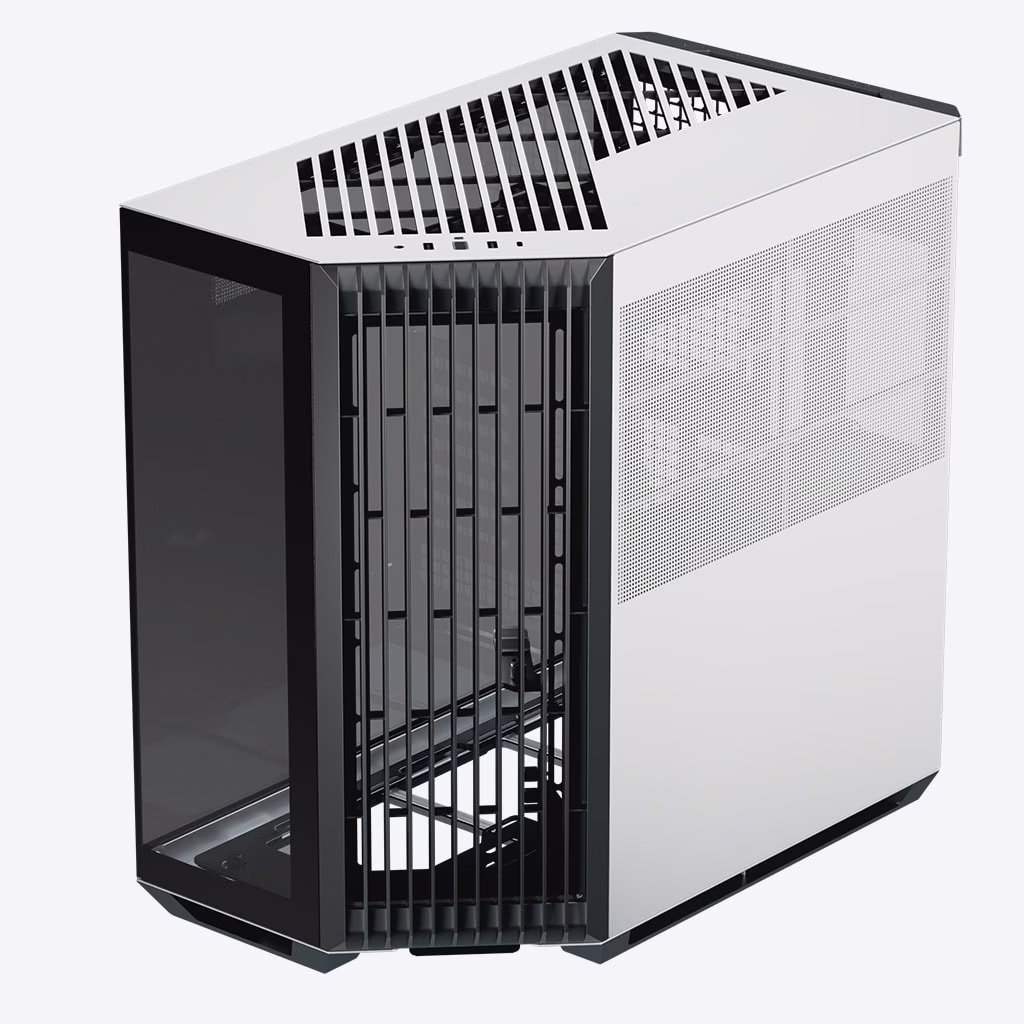 APNX V1 V1-BW-v1 ATX Mid Tower Glass Edition Computer Case, Upto ATX Motherboards, Upto 360mm Radiators, Vertical GPU Holder Kit, Adjustable Motherboard Displacement, Black & White | APCM-V10 1003.M1 thumbnail 3