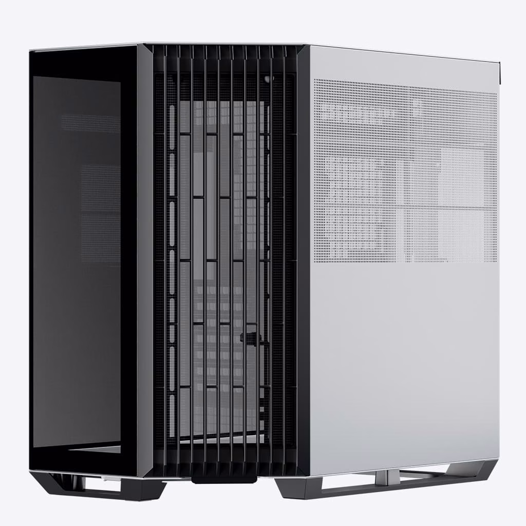 APNX V1 V1-BW-v1 ATX Mid Tower Glass Edition Computer Case, Upto ATX Motherboards, Upto 360mm Radiators, Vertical GPU Holder Kit, Adjustable Motherboard Displacement, Black & White | APCM-V10 1003.M1 – Buy Online