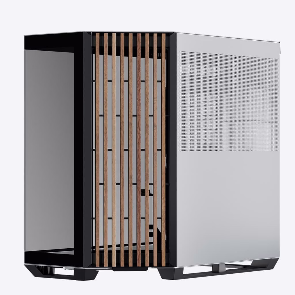 APNX V1-W-WT-V1 ATX Mid Tower Black-and-White/Wood Computer Case, Upto ATX Motherboards, Upto 360mm Radiators, Vertical GPU Holder Kit, Adjustable Motherboard Displacement | APCM-VI01103.M1 thumbnail 5