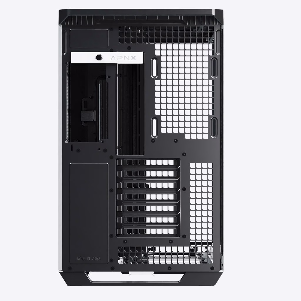APNX V1-W-WT-V1 ATX Mid Tower Black-and-White/Wood Computer Case, Upto ATX Motherboards, Upto 360mm Radiators, Vertical GPU Holder Kit, Adjustable Motherboard Displacement | APCM-VI01103.M1 thumbnail 3