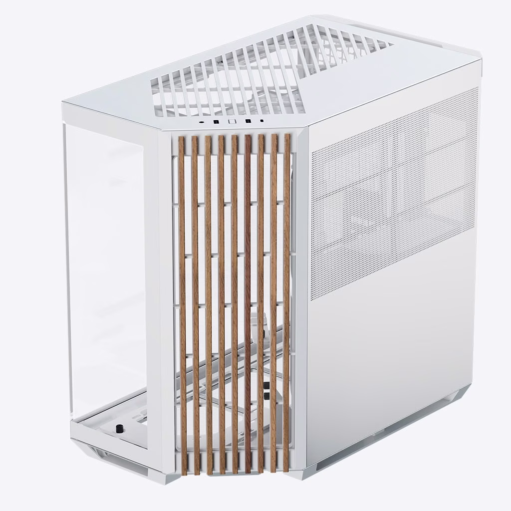 APNX V1-W-WT-V1 ATX Mid Tower White/Wood Computer Case, Upto ATX Motherboards, Upto 360mm Radiators, Vertical GPU Holder Kit, Adjustable Motherboard Displacement, White | APCM-VI01103.21 thumbnail 4