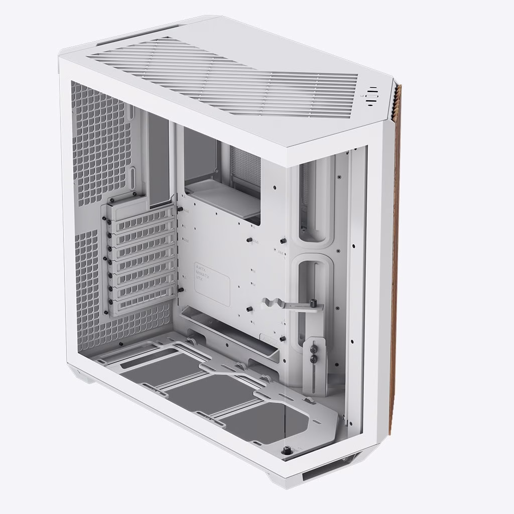 APNX V1-W-WT-V1 ATX Mid Tower White/Wood Computer Case, Upto ATX Motherboards, Upto 360mm Radiators, Vertical GPU Holder Kit, Adjustable Motherboard Displacement, White | APCM-VI01103.21 thumbnail 9
