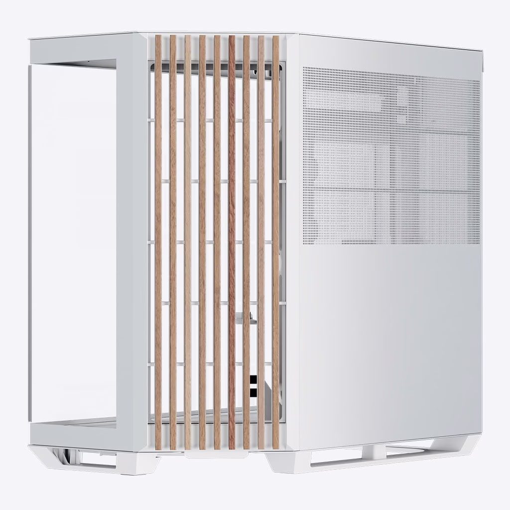 APNX V1-W-WT-V1 ATX Mid Tower White/Wood Computer Case, Upto ATX Motherboards, Upto 360mm Radiators, Vertical GPU Holder Kit, Adjustable Motherboard Displacement, White | APCM-VI01103.21 thumbnail 3