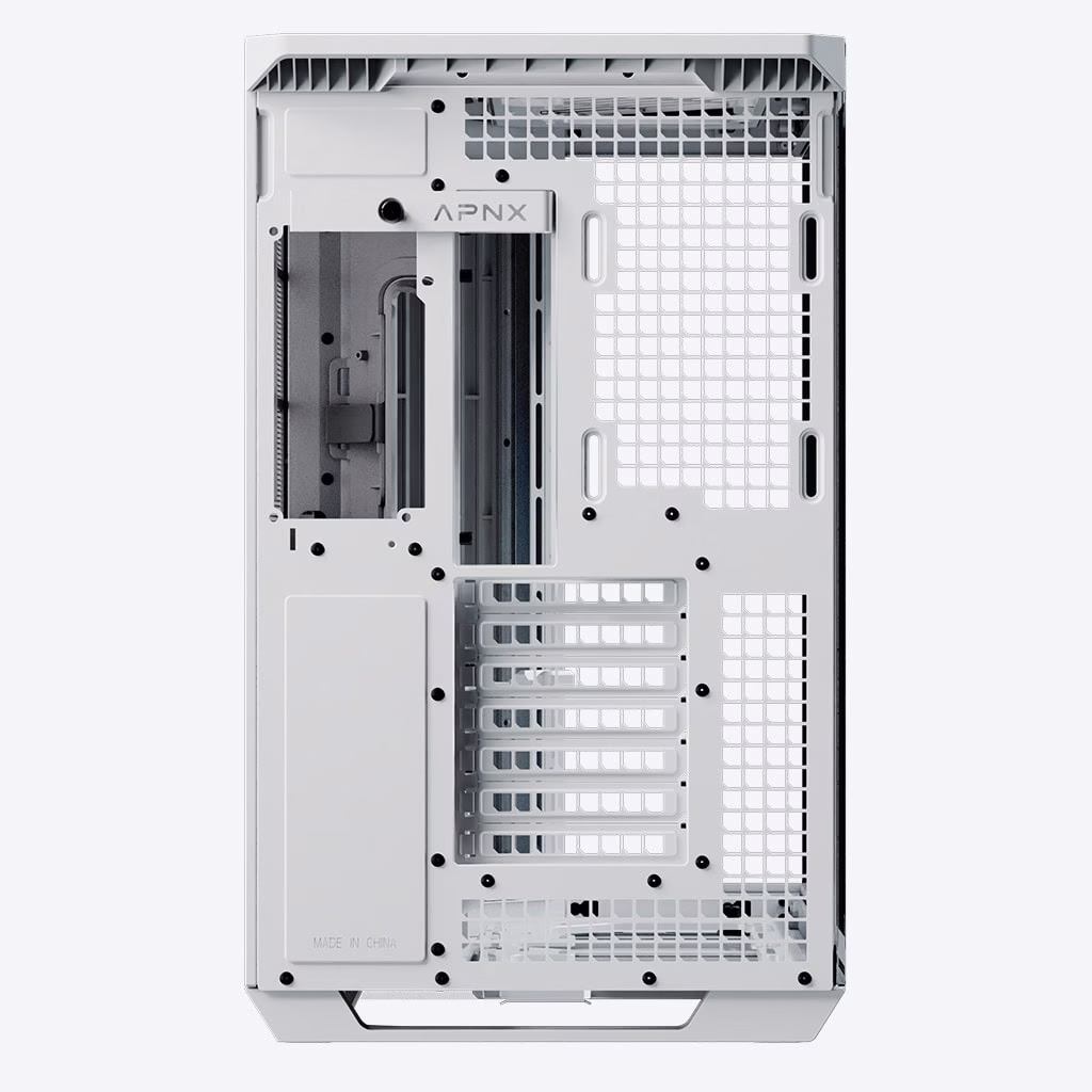 APNX V1-W-WT-V1 ATX Mid Tower White/Wood Computer Case, Upto ATX Motherboards, Upto 360mm Radiators, Vertical GPU Holder Kit, Adjustable Motherboard Displacement, White | APCM-VI01103.21 thumbnail 7