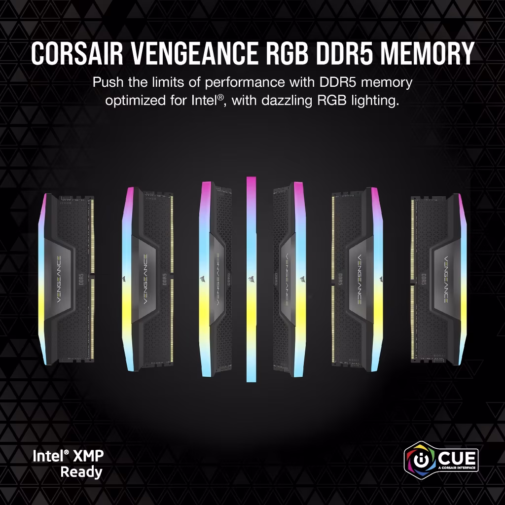 Corsair VENGEANCE RGB 32GB (2x16GB) DDR5 DRAM 6200MT/s CL36 Memory Kit, 36-39-39-76, Intel 600 Series, Intel 700 Series, Overclock PMIC, Black | CMH32GX5M2B6200C36 thumbnail 11