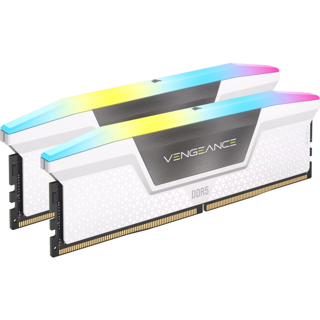 Corsair VENGEANCE RGB 64GB (2x32GB) DDR5 DRAM 6400MT/s CL32 Memory Kit, White | CMH64GX5M2B6400C32W – Buy Online