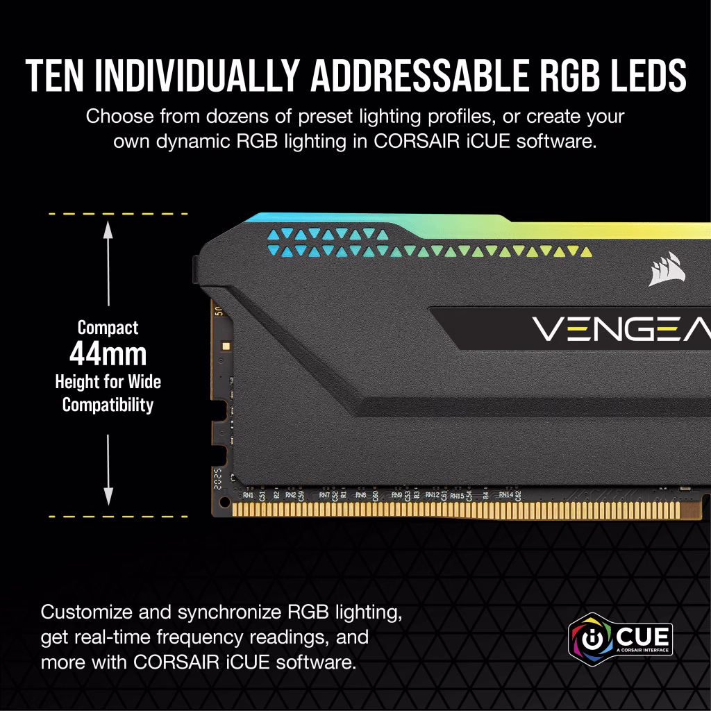 CORSAIR Vengeance RGB Pro SL 16GB (2 x 8GB) 288-Pin DDR4 SDRAM DDR4 3600 (PC4 28800) Intel XMP 2.0 Desktop Memory | CMH16GX4M2D3600C18 thumbnail 5