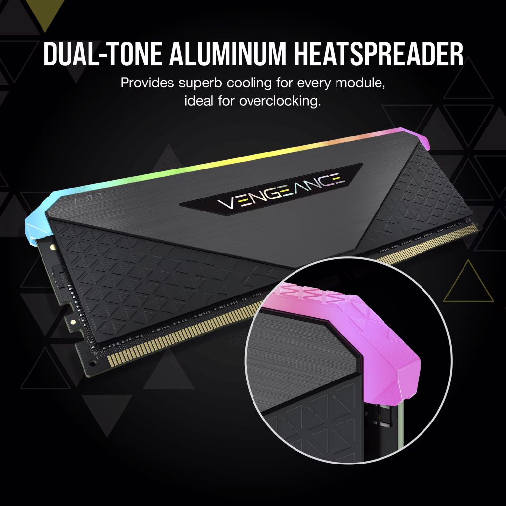 CORSAIR VENGEANCE RGB RT 16GB (2x8GB) DDR4 3600 AMD RAM CMN16GX4M2Z3600C18 840006650508 image