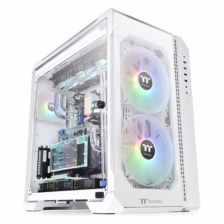 Thermaltake View 51 Tempered Glass ARGB Edition Full-Tower Chassis - Snow White Edition, 3x Pre Installed Fans, 3 x Tempered Glass (4mm thickness), support motherboards up to E-ATX | CA-1Q6-00M6WN-00 – Buy Online