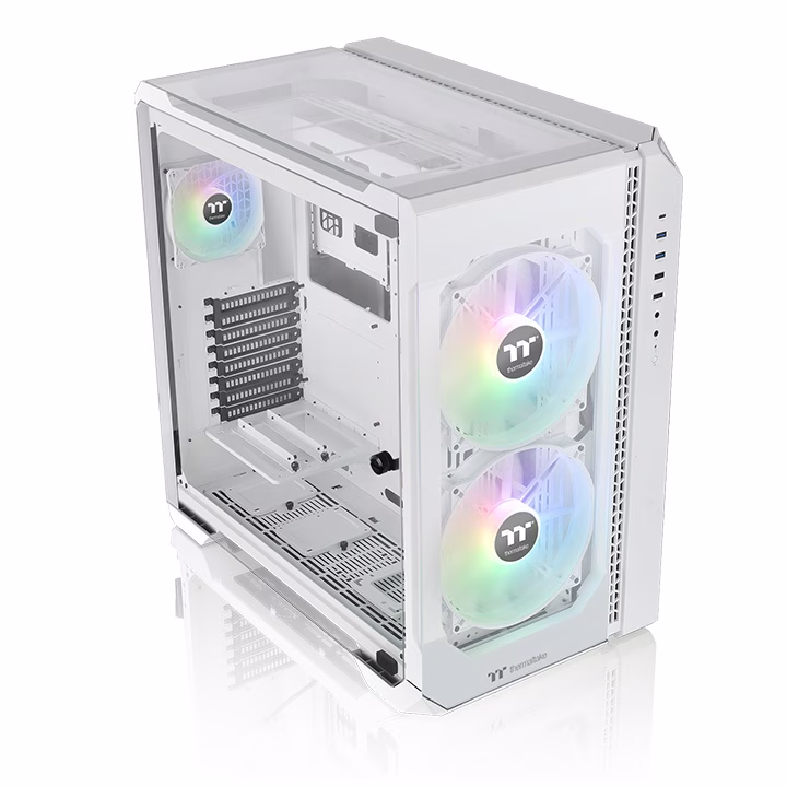 Thermaltake View 51 Tempered Glass ARGB Edition Full-Tower Chassis - Snow White Edition, 3x Pre Installed Fans, 3 x Tempered Glass (4mm thickness), support motherboards up to E-ATX | CA-1Q6-00M6WN-00 thumbnail 2