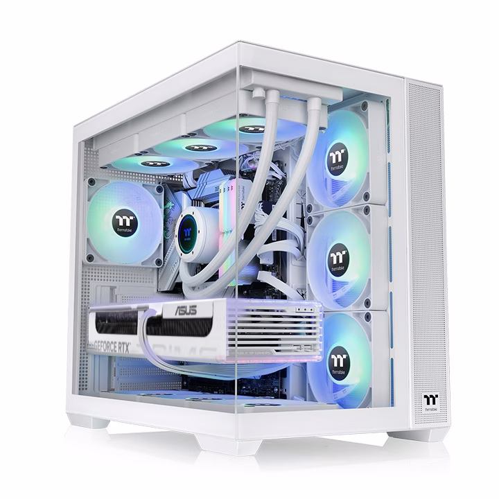 High-Performance White Gaming PC: AMD Ryzen 9 9900X3D + ASUS PRIME RTX 5070 OC White 12GB GDDR7, 32GB DDR5 6000MHz RGB, 2TB Samsung 990 PRO, 360mm LCD AIO, 850W Gold, WiFi 6E, Thermaltake View 380 TG White – Buy Online