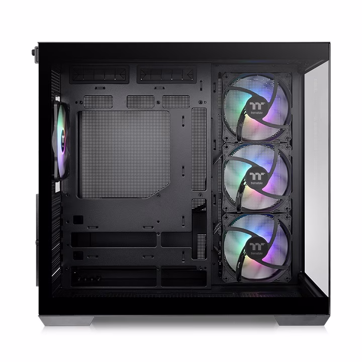 Thermaltake View 380 TG ARGB Mid Tower Computer Case, 4x Pre-Installed 120mm ARGB Lite Fans, Supports 360mm Radiator, 10x Fan Support, Black | CA-1Z2-00M1WN-00 thumbnail 3