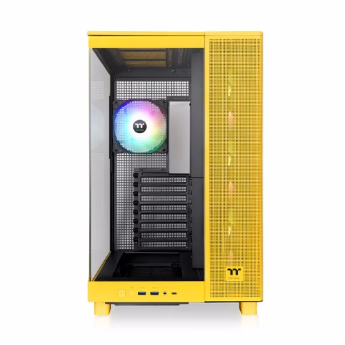 Thermaltake View 380 XL TG ARGB Bumblebee Mid Tower Case, 4x Pre-installed 120mm ARGB Fans, Supports Hidden-Connector Motherboard, 360mm Radiator, Yellow | CA-11E-00M4WN-00 thumbnail 2