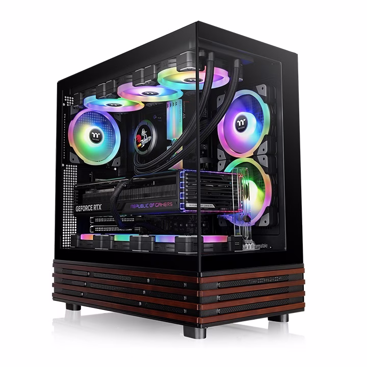 Thermaltake View 270 Plus WS ARGB Black Panoramic ATX Mid Tower, Wood Edition,  3x ARGB Lite Fans, 360mm Radiator Support | CA-1Y7-00M1WN-WS – Buy Online