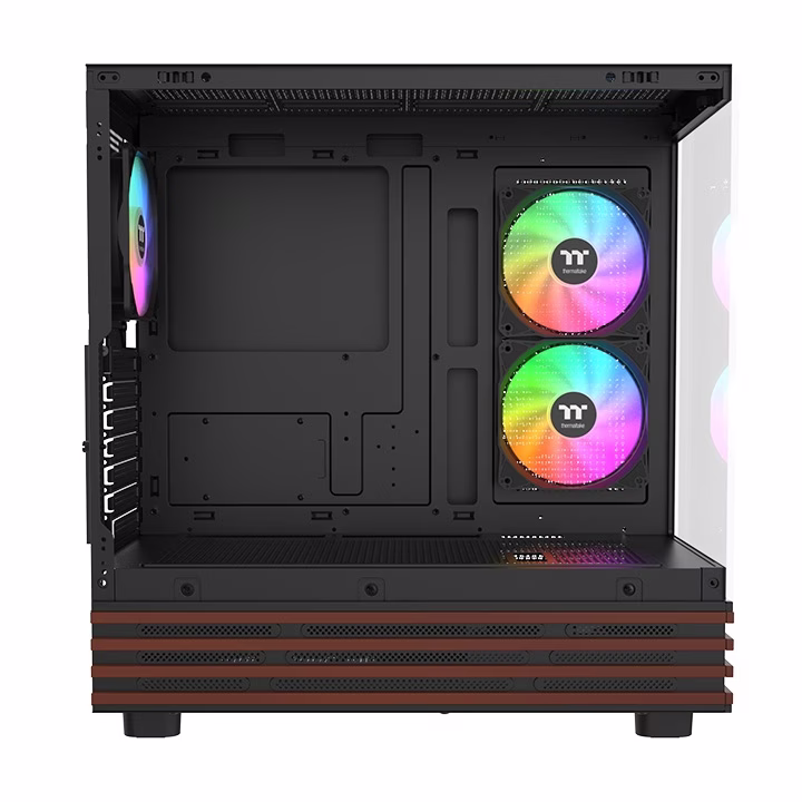 Thermaltake View 270 Plus WS ARGB Black Panoramic ATX Mid Tower, Wood Edition,  3x ARGB Lite Fans, 360mm Radiator Support | CA-1Y7-00M1WN-WS thumbnail 4