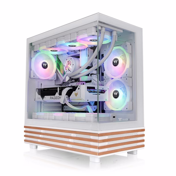 Thermaltake View 270 Plus WS ARGB Snow Panoramic ATX Mid Tower, Wood Edition, 3x ARGB Lite Fans, E-ATX Support, White | CA-1Y7-00M6WN-WS – Buy Online