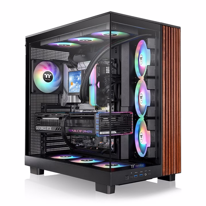 Thermaltake View 380 XL WS ARGB Black Mid-tower White ATX Case, Wood Edition, Dual-Chamber, Hidden-Connector Ready, 4x ARGB Lite Fans | CA-1Z2-00M1WN-WS – Buy Online