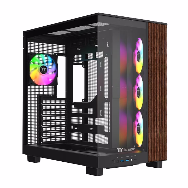 Thermaltake View 380 XL WS ARGB Black Mid-tower White ATX Case, Wood Edition, Dual-Chamber, Hidden-Connector Ready, 4x ARGB Lite Fans | CA-1Z2-00M1WN-WS thumbnail 6