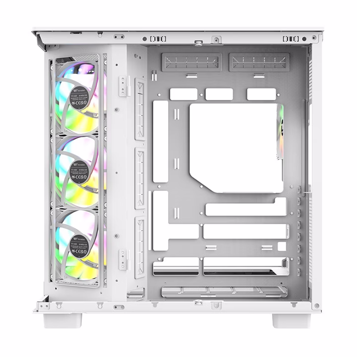 Thermaltake View 380 XL WS ARGB Snow Mid-tower White ATX Case, Wood Edition, Dual-Chamber, Hidden-Connector Ready, 4x ARGB Lite Fans | CA-1Z2-00M6WN-WS thumbnail 4