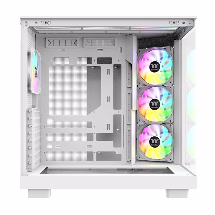 Thermaltake View 380 XL WS ARGB Snow Mid-tower White ATX Case, Wood Edition, Dual-Chamber, Hidden-Connector Ready, 4x ARGB Lite Fans | CA-1Z2-00M6WN-WS thumbnail 5