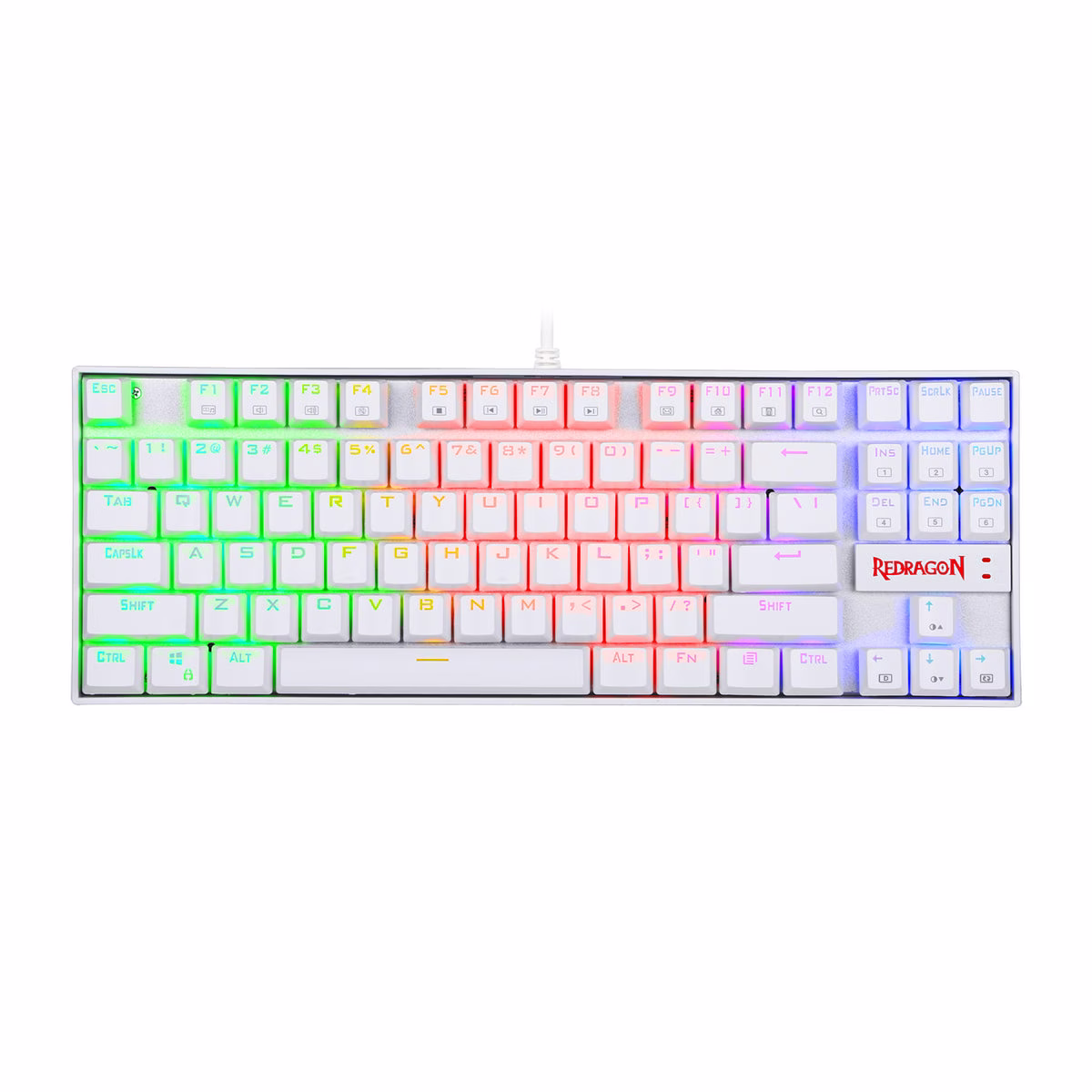 REDRAGON KUMARA K552W-RGB-1 BLUE-SWITCH WHITE COLOR 60% MECHANICAL CHROMA RGB GAMING KEYBOARD thumbnail 2