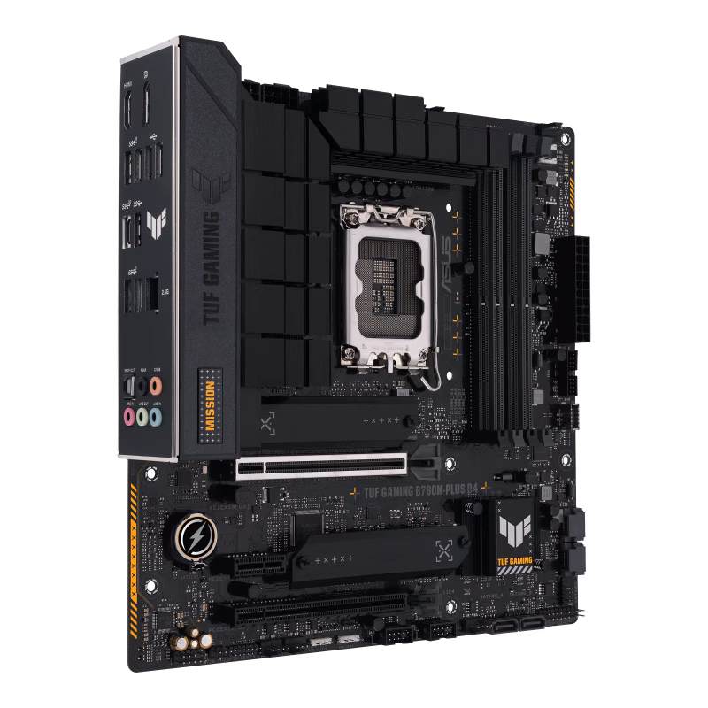 ASUS TUF GAMING B760M-PLUS D4 LGA1700 Micro-ATX Motherboard, Intel B760 Chipset, 4x DDR4 DIMM, 128GB Max Memory, SATA 6 Gbps, HDMI, DP, USB 3.2 Gen 1 Type-C | 90MB1DI0-M0EAY0 thumbnail 6