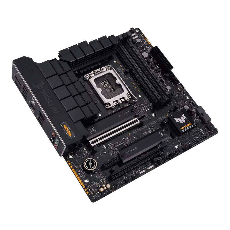 ASUS TUF GAMING B760M-PLUS D4 LGA1700 Micro-ATX Motherboard, Intel B760 Chipset, 4x DDR4 DIMM, 128GB Max Memory, SATA 6 Gbps, HDMI, DP, USB 3.2 Gen 1 Type-C | 90MB1DI0-M0EAY0 image