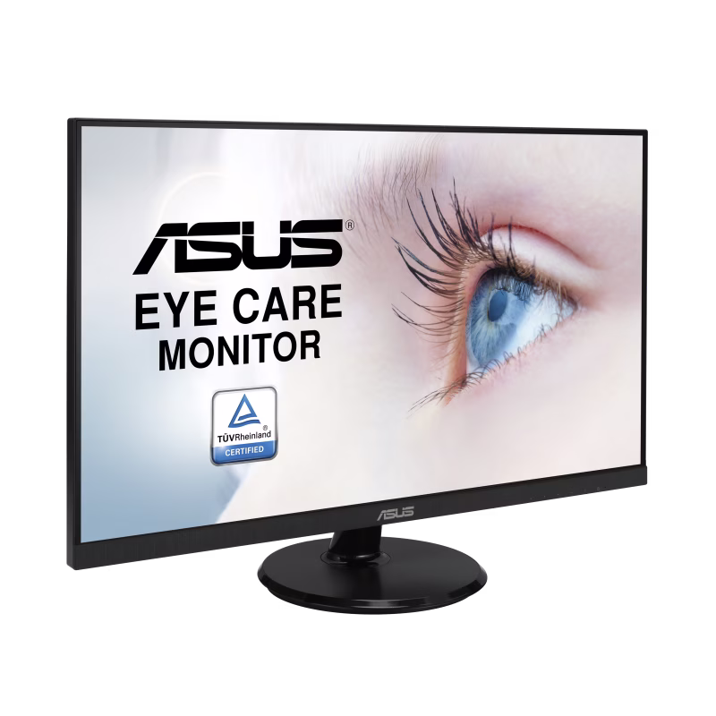 ASUS VA27DQ Eye Care Monitor ??? 27 inch, FHD (Full HD 1920 x 1080), IPS, Frameless, 75Hz, Adaptive-Sync/FreeSync???, DisplayPort, HDMI, Eye Care, Low Blue Light, Flicker Free, Wall Mountable image