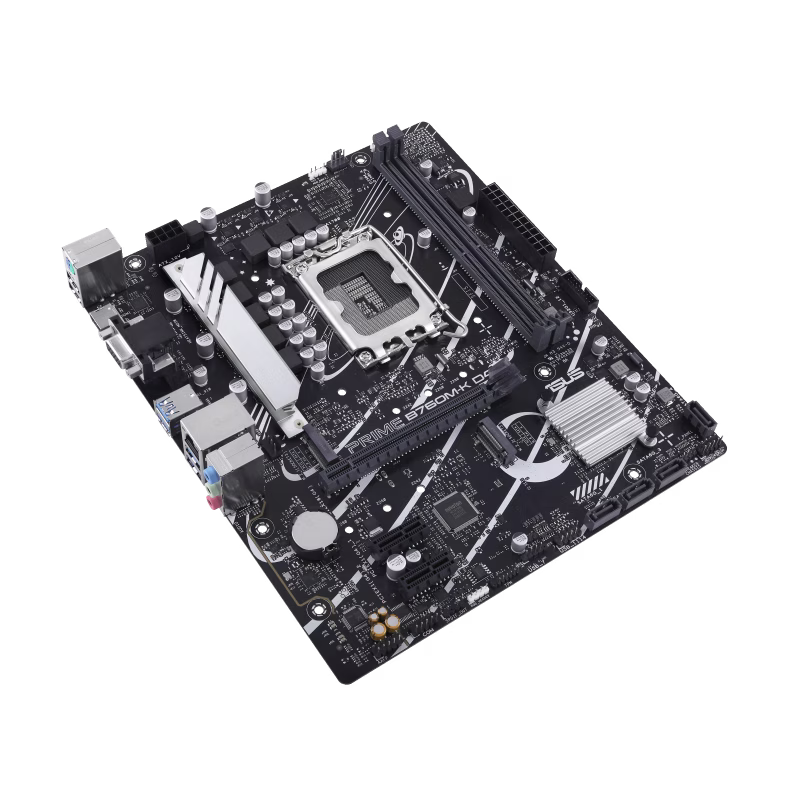ASUS Prime B760M-K D4, an Intel B760 LGA 1700 mATX motherboard with PCIe 4.0, two PCIe 4.0 M.2 slots, DDR4, Realtek 2.5Gb Ethernet, VGA, HDMI, SATA 6 Gbps, front USB 3.2 Gen 1, Aura Sync| 90MB1DS0-M0EAY0 thumbnail 4