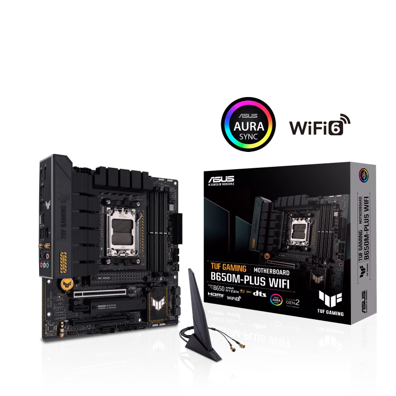 ASUS TUF Gaming B650M-Plus Wifi DDR5 Micro ATX Motherboard, AMD Socket AM5, B650 Chipset, 2.5Gb Ethernet, Bluetooth, WiFi 6E 5GHz, Max 128GB 4xDIMM Memory, PCIe 4.0x16, 2xM.2 Slot | 90MB1BF0-M0EAY0 – Buy Online